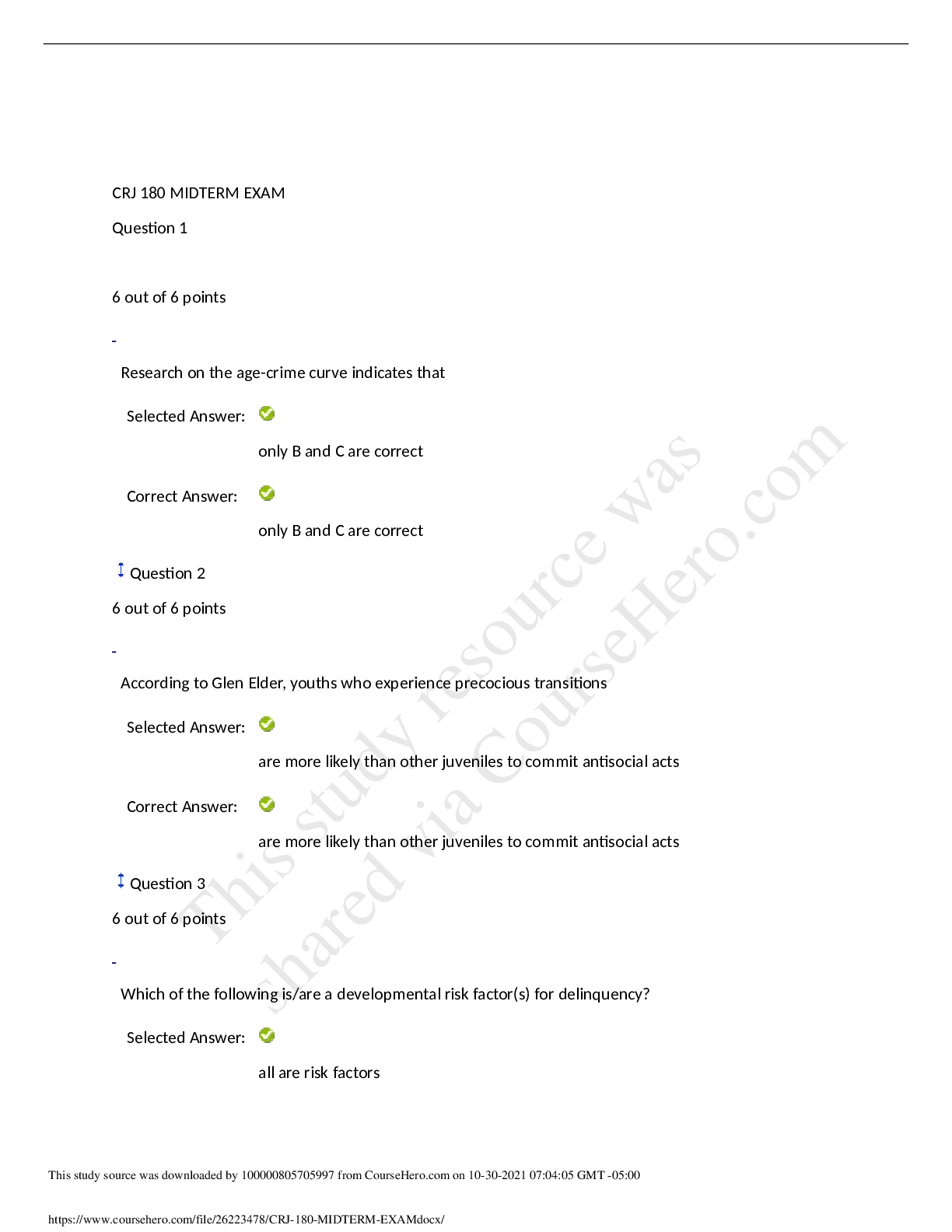 Preview image of CRJ 180 MIDTERM EXAM document